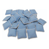 Mini Almofada Azul Para Lembrancinha 5x5cm Kit C/ 25 Pçs