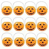 Mini Balde Abóbora Decoração Halloween Lembrancinha Kit C 12 Balde Para Doces