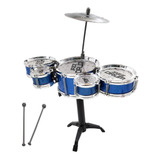 Mini Bateria Infantil Importway Com 5 Tambores Azul