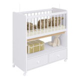 Mini Berço 2 Gavetas Com Colchão Moisés Branco