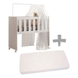 Mini Berço 5x1 100 Mdf Colchão Incluso Suporte Mosquiteiro