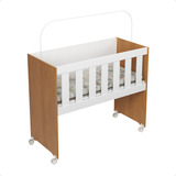 Mini Berço C Colchão Branco marrom Versátil 5x1 Rodízios