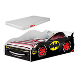 Mini Berço Cama Infantil Bat Preto Com Colchão Para Quarto De Criancça Lv Moveis