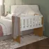Mini Berço Com Colchão Multiuso 5 Em 1 Mesa Aparador Infantil Quarto Bebê Branco amadeirado