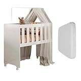 Mini Berço Moises 5 Em 1 100- MDF Reforçado Bebê Com Colchão D18 Confortável Durável