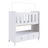 Mini Berço Moisés Com 02 Gavetas E Colchão Branco