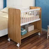 Mini Berço Moisés New Baby Com Colchão E Rodízios Branco nature Moviano Móveis