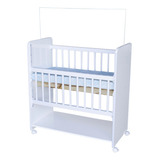 Mini Berço Para Bebê Grade Móvel New Baby Branco Com Colchão