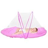 Mini Berço Portátil Acolchoado Com Mosquiteiro O Ninho Perfeito Para A Segurança E Conforto Do Seu Bebê Rosa 