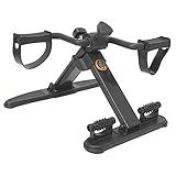 Mini Bike Bicicleta Ergométrica Pedalinho Reabilitação Massageador WCT Fitness Portátil Dobrável Fisioterapia Idoso Exercícios Braços Pernas Sentado Cor Preto