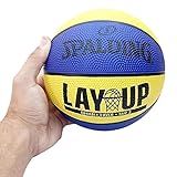 Mini Bola Baby Basquete Spalding Lay Up Amarelo E Azul Tamanho 3 Baby Basquete