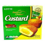 Mini Bolo Custard Soft Cake 12 Unidades Lotte 276g