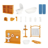 Mini Bonecas Casa Móveis Conjunto Acessórios 1 12 Banheiro