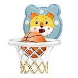 Mini Brinquedo De Presente De Cesta De Basquete Cesta De Basquete Interna Montada Na Parede Cesta De Basquete De Desenho Animado Com Ventosa Sem Perfuração Cesta De Indução Azul 