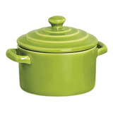 Mini Caçarola Em Cerâmica Folha Verde