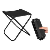 Mini Cadeira Dobrável Portátil De Pesca Camping E Filas Cor Preto