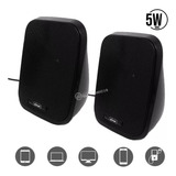 Mini Caixa De Som Multimídia 2 0 5w Rms Pra Pc Notebook