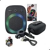 Mini Caixa De Som Para Bike Moto Visor Led Portatil Guidao Bike Moto Bluetooth Radio FM Som Potente 5w 1200Amh Bateria Duravel Resistente A Agua Com Suporte Original Cores Sortidas