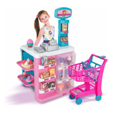 Mini Caixa Registradora Confeitaria Infantil Rosa E Carrinho