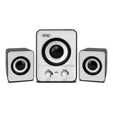 Mini Caixa Som 12w 2 1 Portátil P2 Notebook Pc Celular Cor Branco
