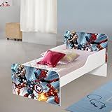 Mini Cama 100- MDF Meninos Com Colchão -Vingadores Desenho-