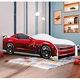 Mini Cama Carro Infantil Vermelho Proteção Lateral E Colchão Vermelho Cama Infantil