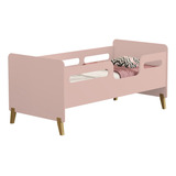 Mini Cama Infantil Cecilia Com Proteção Lateral Pes Madeira