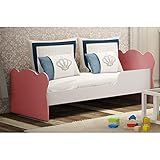 Mini Cama Infantil Com Proteção Lateral 1590 Baby Móveis Percasa Branco Rosa