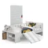 Mini Cama Infantil Montessoriana Baby Conforto Com Colchão Juvenil Escorregador E Sapateira Para Quarto De Criança Menina E Menino Cor Branco