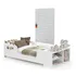 Mini Cama Infantil Montessoriana Com Colchão Juvenil E Sapateira Para Quarto De Criança Menino E Menina Cor Branco