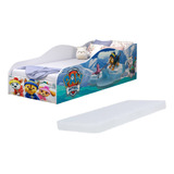 Mini Cama Infantil Montessoriana Menino Patrulha Canina Cor Azul Colchão Lilys Home