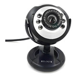 Mini câmera Para Pc Webcam Com Microfone Filmar Fotos Videos Cor Preto