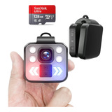 Mini Câmera Para Trilha Ciclismo 1080p Hd Com 4 Led 128gb