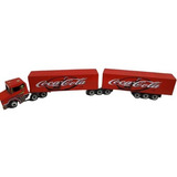 Mini Caminhão Brinquedo Bitrem Bau Coca Cola 9 Eixos Scania