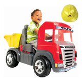 Mini Caminhão Infantil Truck C  Pedal Sons Luzes E Capacete
