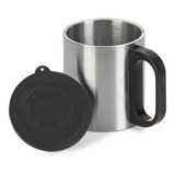 Mini Caneca Pequena De Inox Com Tampa De Plástico 180ml Café