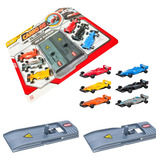 Mini Carrinhos De Formula 1 Com 2 Pistas Ejetoras Kit Com 6u