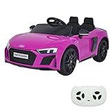 Mini Carro Elétrico Infantil Audi R8 12 Spyder Volts Bivolt Rosa 