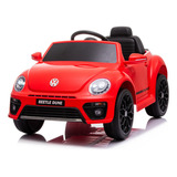 Mini Carro Elétrico Licenciado Vw Beetle Vermelho 6v