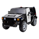 Mini Carro Jipe Elétrico Infantil 12v Policia Som Luz Sirene