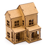 Mini Casinha P Maquete Artesanato Em Mdf Cru
