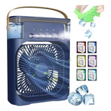 Mini Climatizador Ar Ventilador Umidificador Água Gelo Led Cor Da Estrutura Azul Cor Das Pás Branco Diâmetro 25 Cm Frequência 60 Hz Material Das Pás Plástico Quantidade De Pás 3 110v 220v