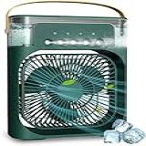 Mini Climatizador Ventilador Umidificador Ar Condicionado Portátil Pequeno De Mesa LED Água Gelo Capacidade 600ml 3 Velocidades UP SHOP Verde