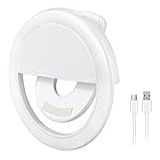 Mini Clipe Ring Light Selfie Anel Luz Para Celular Branco 