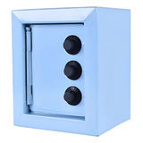 Mini Cofre Com Segredo Para Moedas Notas Cofrinho Fercar Cor Azul claro