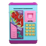 Mini Cofre Eletrônico Automático Puxa Notas Infantil Rosa