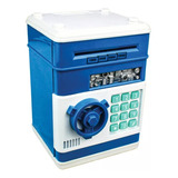 Mini Cofre Infantil Digital Automático Puxa Notas Azul