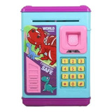 Mini Cofre Infantil Eletrônico Automático Puxa Notas Rosa