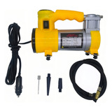 Mini Compressor De Ar Automotivo Veicular C Lanterna 150psi Cor Amarelo 12v