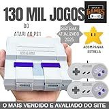 Mini Console Retro Gamer Super Nintendo Com 130 Mil Jogos Mais 2 Controles Super 3D Games